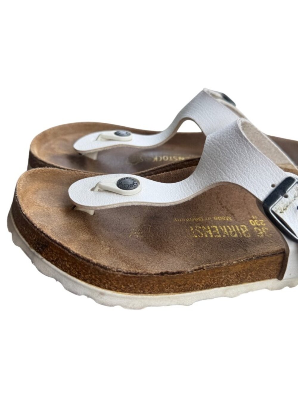 Birkenstock Gizeh White Thong Sandals Women EU 36 US 5 Cork Footbed - Picture 12 of 14